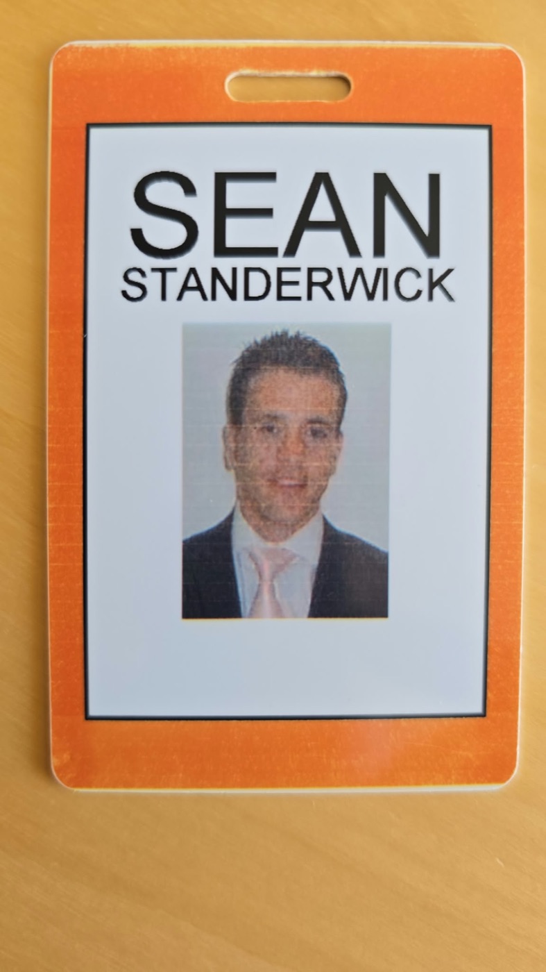 Seán's Bloomberg staff ID badge