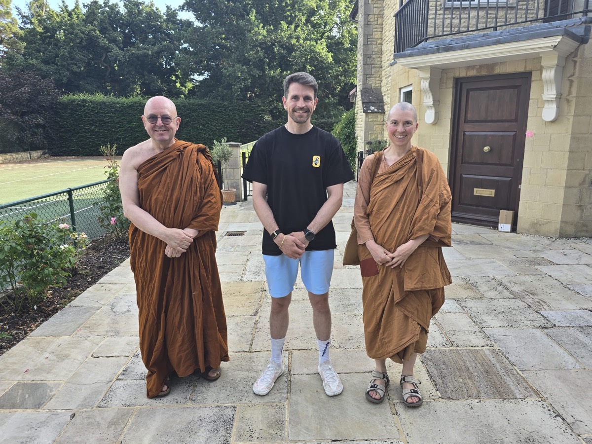 Seán with his two Buddhist teachers
