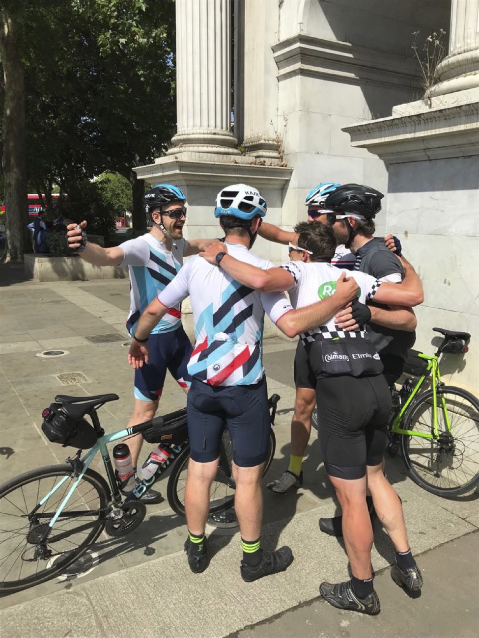 Seán and fellow riders after the London to Paris to London ride