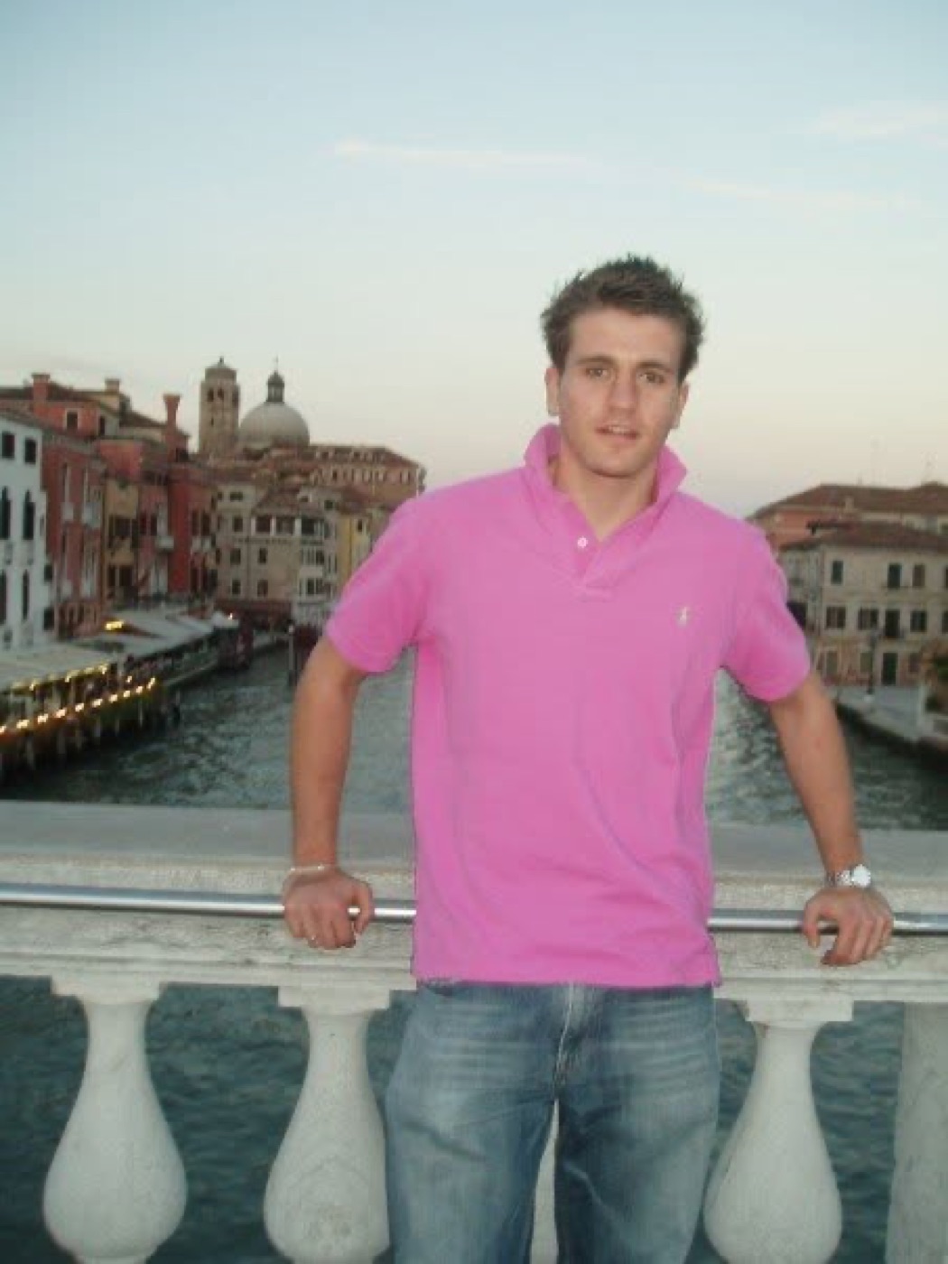 Seán in Venice, Italy, in his twenties